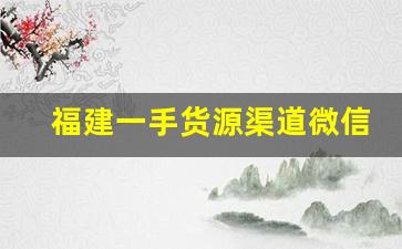 福建一手货源渠道微信-广东一手货源进货渠道