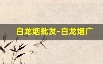 白龙烟批发-白龙烟广东卖多少钱