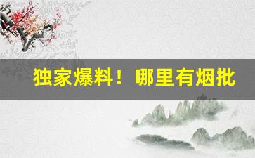 独家爆料！哪里有烟批发“春色满圆”