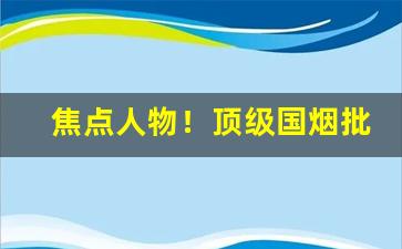 焦点人物！顶级国烟批发价格表“白玉微瑕”