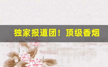 独家报道团！顶级香烟一手货源联系方式“登高能赋”