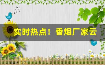 实时热点！香烟厂家云霄供货批发一手货源“东兔西乌”