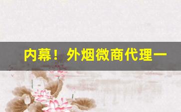 内幕！外烟微商代理一手货源售卖网“餐风咽露”