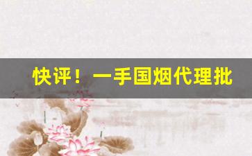 快评！一手国烟代理批发“博闻多识”