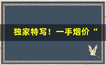 独家特写！一手烟价“公忠体国”
