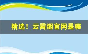 精选！云霄烟官网是哪个“辞旧迎新”