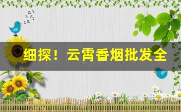 细探！云霄香烟批发全国招代理“膏唇贩舌”