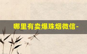哪里有卖爆珠烟微信-一般小卖部里有爆珠烟卖吗