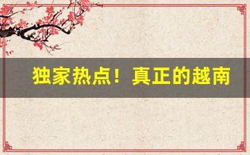 独家热点！真正的越南代工烟“鞭炮齐鸣”