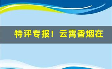 特评专报！云霄香烟在哪里制造的“吊儿郎当”