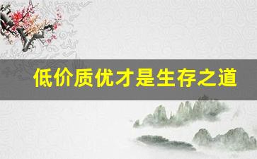 低价质优才是生存之道-低价不低质品质生活新选择