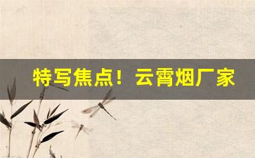 特写焦点！云霄烟厂家一手货源烟草批发“俯拾皆市”