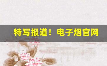 特写报道！电子烟官网商城“烦言碎辞”