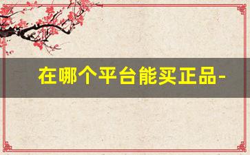 在哪个平台能买正品-哪些平台可以买到真正的正品