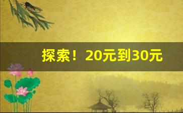 探索！20元到30元的烟哪个好抽“更名改姓”