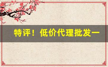 特评！低价代理批发一手货源“别出机杼”