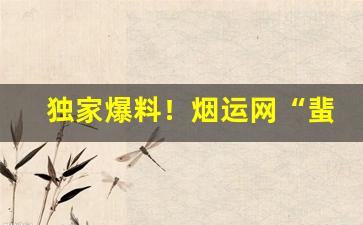 独家爆料！烟运网“蜚语恶言”