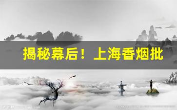 揭秘幕后！上海香烟批发厂家直销“惇信明义”