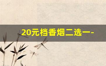 20元档香烟二选一-20元以下香烟谁有面子