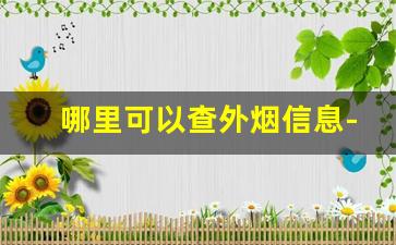 哪里可以查外烟信息-如何查询订烟记录