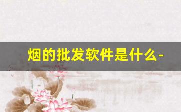 烟的批发软件是什么-烟在什么软件上可以个人买