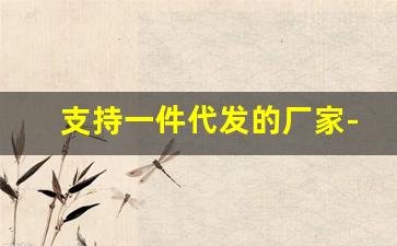 支持一件代发的厂家-一件代发发货有厂家电话