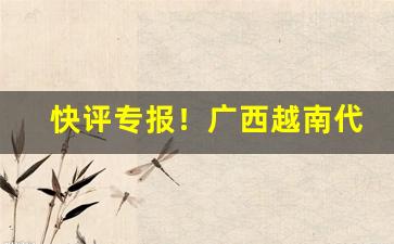 快评专报！广西越南代工烟细支烟“敌不可假”