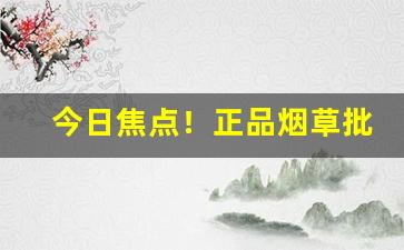 今日焦点！正品烟草批发代理香烟批发“抱瓮灌园”