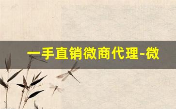 一手直销微商代理-微商代理怎么找一手货源