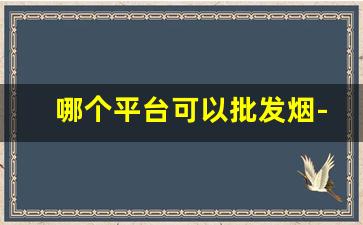 哪个平台可以批发烟-个人可以批发烟么