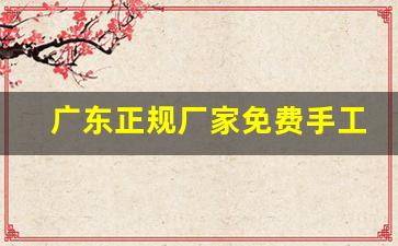 广东正规厂家免费手工拿货-正规厂家进货渠道