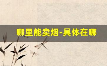 哪里能卖烟-具体在哪里买烟