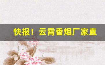 快报！云霄香烟厂家直招代理“撮科打哄”