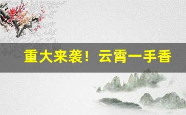 重大来袭！云霄一手香烟“安神定魄”