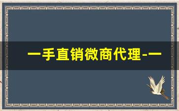 一手直销微商代理-一个微商品牌代理能有多少人