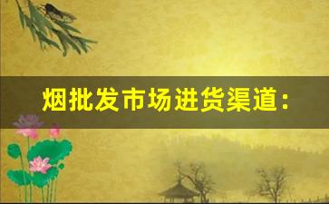 烟批发市场进货渠道：快捷方便的采购渠道详解-在哪里批发烟最划算