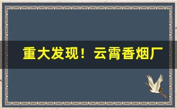 重大发现！云霄香烟厂家直销招代理一件代发“风雨如盘”