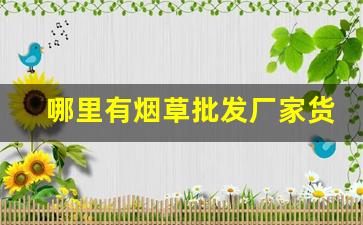 哪里有烟草批发厂家货源