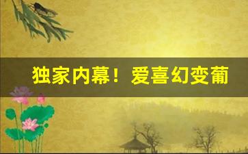 独家内幕！爱喜幻变葡萄味“登界游方”