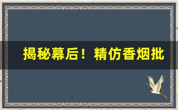 揭秘幕后！精仿香烟批发商行“饱经霜雪”
