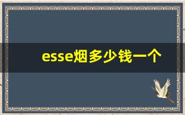 esse烟多少钱一个-esse的烟价值多少