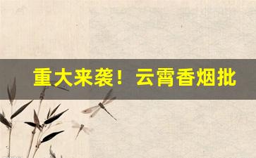 重大来袭！云霄香烟批发货源:正宗烟草货源微信渠道一手“安坐待毙”
