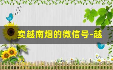 卖越南烟的微信号-越南烟哪里下单