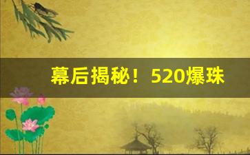 幕后揭秘！520爆珠烟便利店有卖吗“草芥人命”