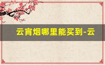 云宵烟哪里能买到-云轩烟深圳卖多少钱
