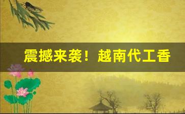 震撼来袭！越南代工香烟稳定“丢车保帅”