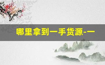 哪里拿到一手货源-一手优质货源哪里找啊