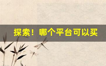 探索！哪个平台可以买烟“大笔如椽”