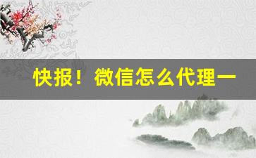 快报！微信怎么代理一手货源“错综变化”