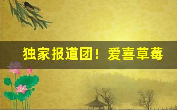 独家报道团！爱喜草莓爆有不一样包装吗“尺土之封”